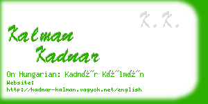 kalman kadnar business card